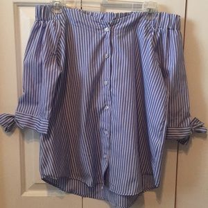 Button up blouse - off the shoulder